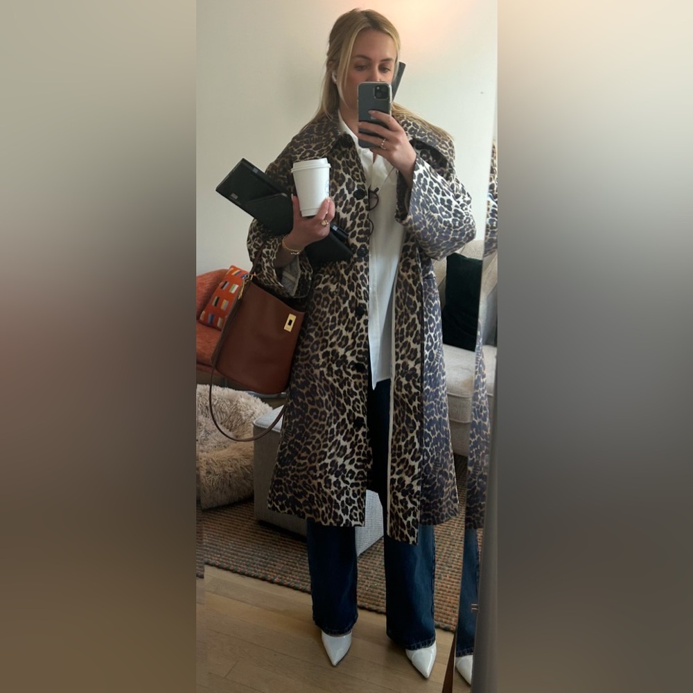GANNI 	LIKE NEW
Leopard Printed Canvas Coat